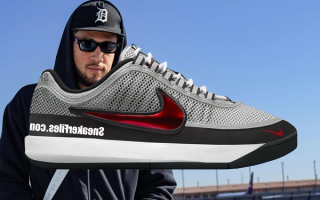 Devin Booker's Nike Book 2 basketball shoe in an Air Zoom Spiridon-inspired silver.
