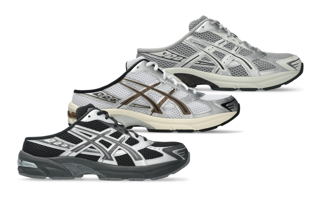 ASICS GEL-1130 Mule in lateral profile showing slip-on construction and gel-cushioned midsole