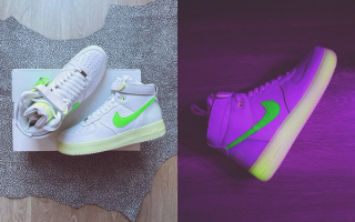 RSVP Gallery's glow-in-the-dark Nike Air Force 1 High collaboration.