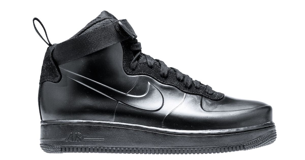 These “Triple Black” Air Force 1 Foamposites hit SNKRs this week ...