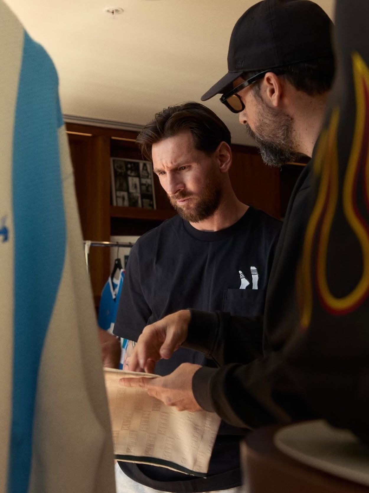Lionel Messi & Ronnie Fieg for Kith x adidas Football. Photo via Ronnie Fieg.