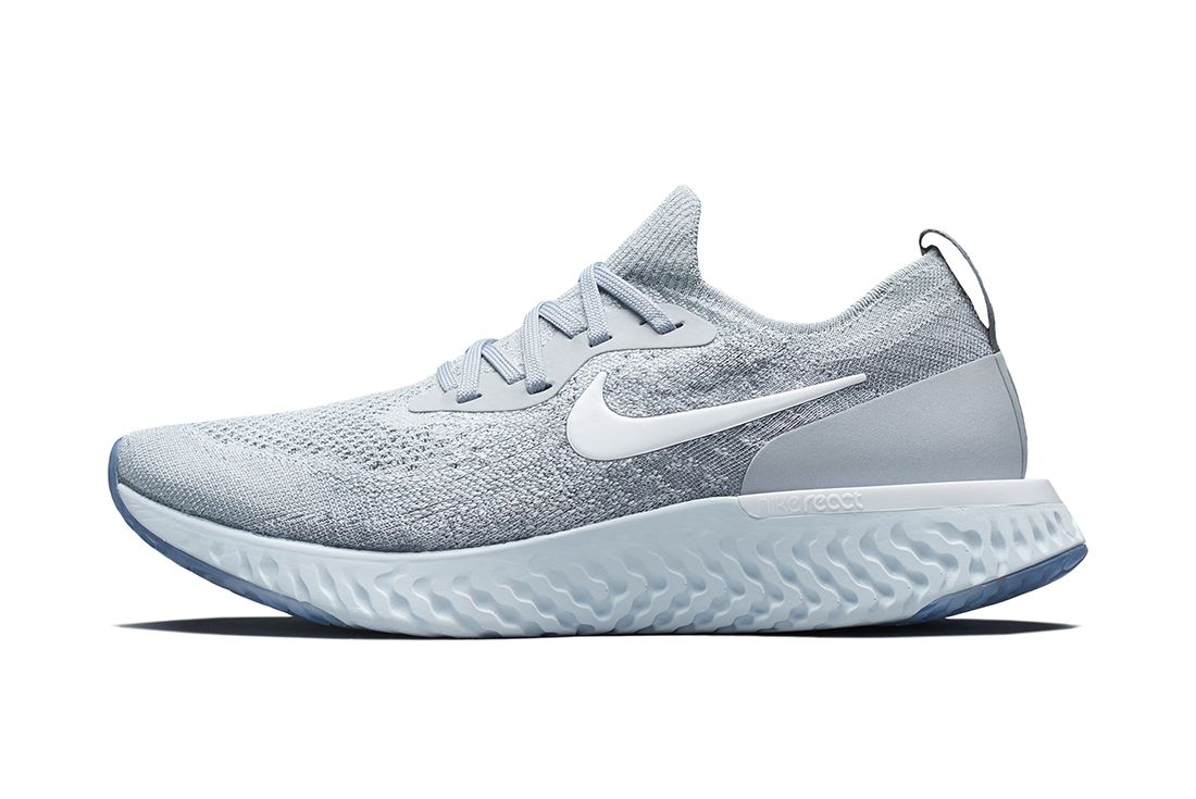 Nike epic react on sale flyknit wolf grey mens