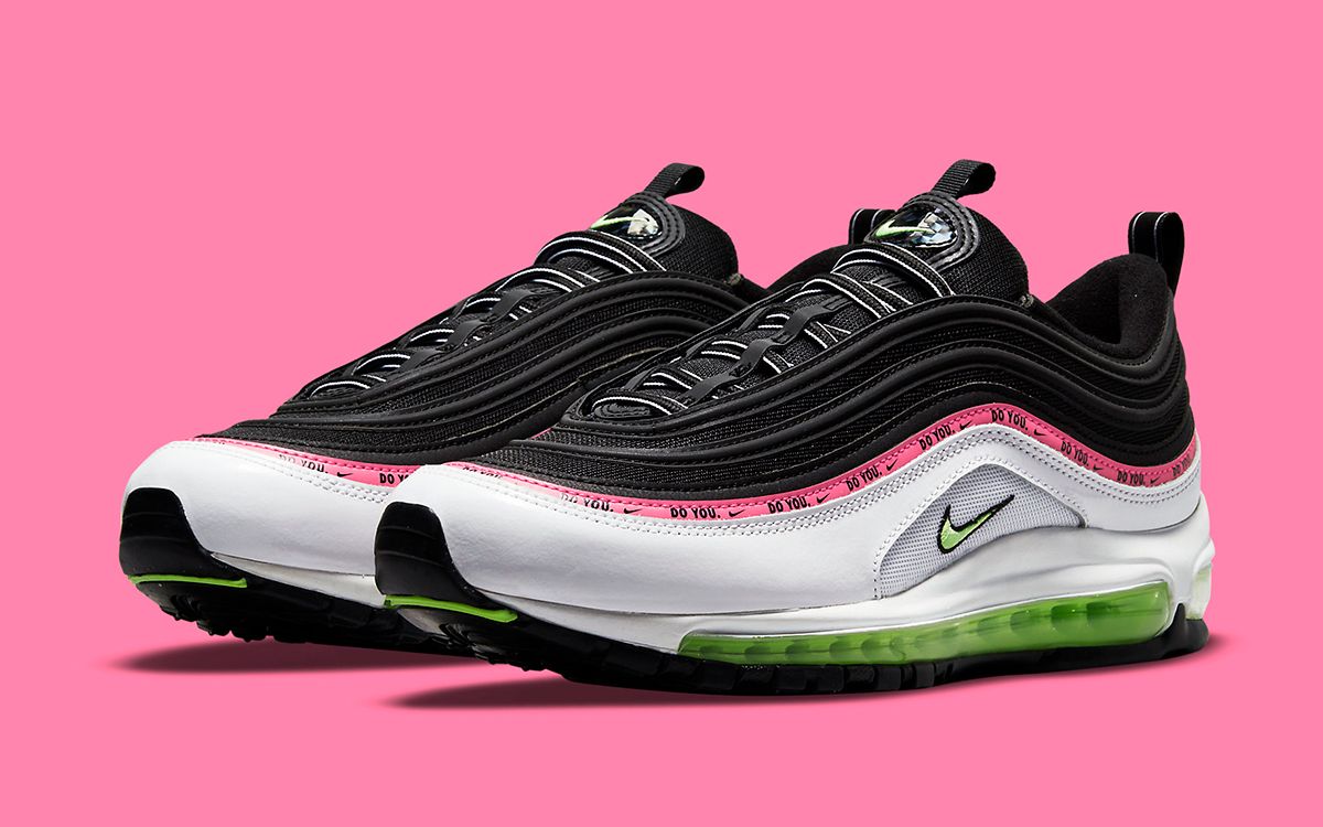 Pink lime green air max 97 best sale