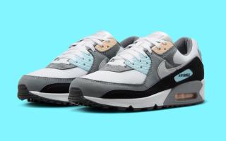 The Nike Air Max 90 "Cool Grey" Features Ice Blue Accents