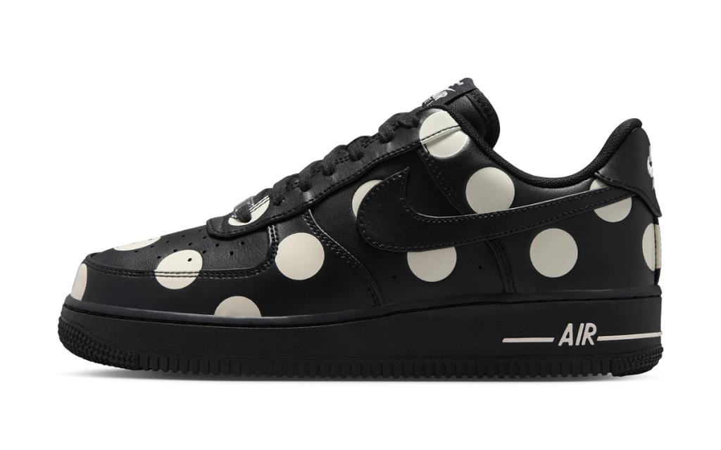 Nike Air Force 1 Low with polka dot print graphic across the upper