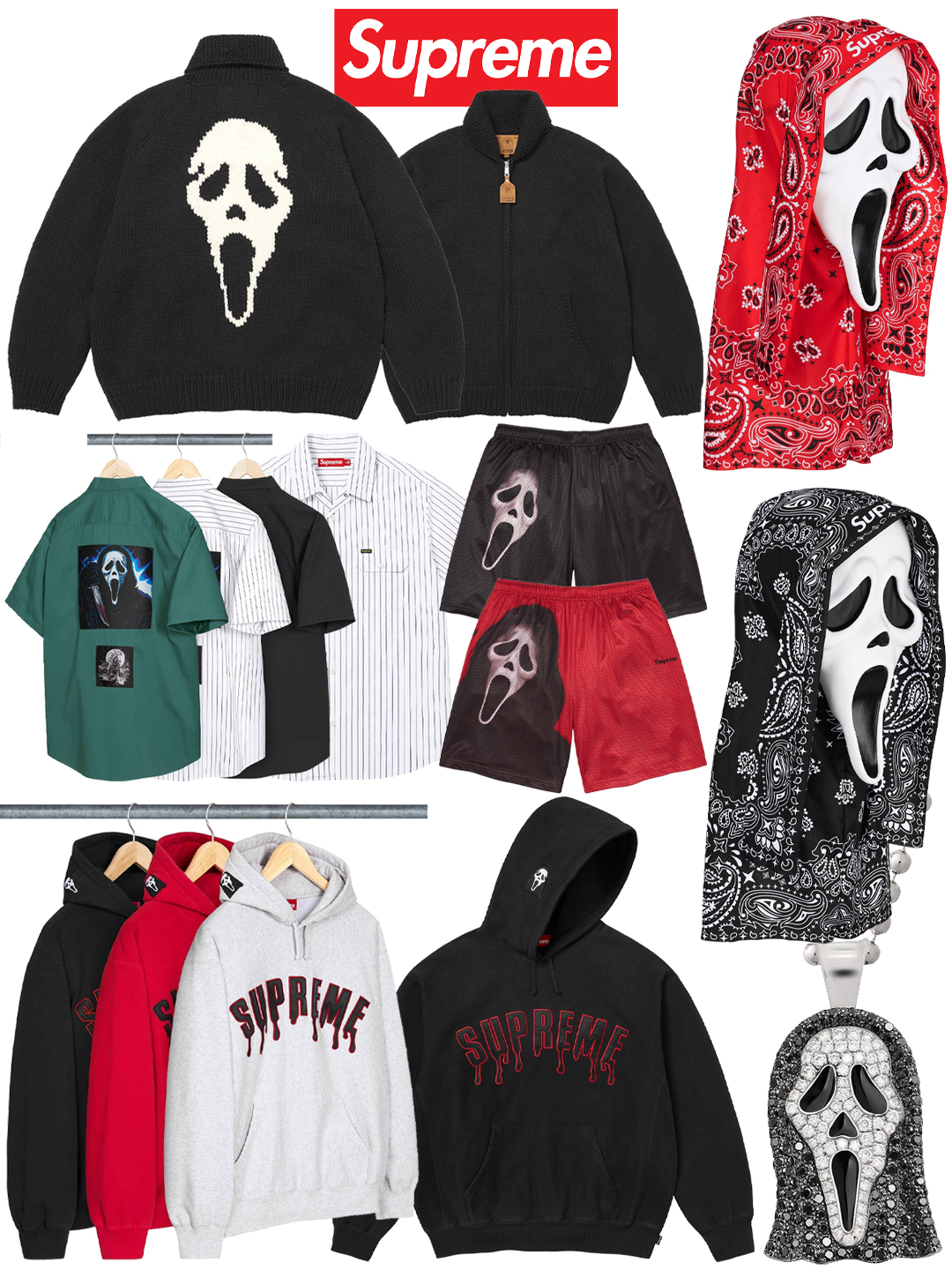 Supreme x Ghostface Collection April 30 Release via DropsByJay (X)