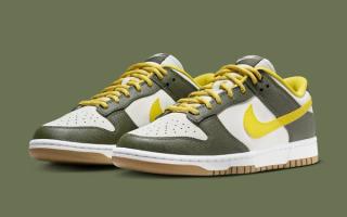 nike full dunk low winterized white olive yellow gum 1