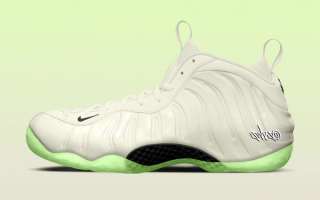 Speculative mock-up of the Nike Air Foamposite One in a "Phantom/Barely Volt" color scheme.