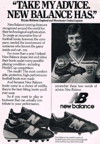 Bryan Robson New Balance ad (1983). Photo via Reddit user Calimariae.