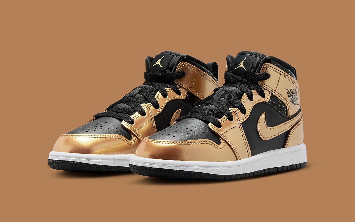 Air Jordan 1 Mid “Black Metallic Gold” is Coming Soon for Kids