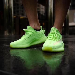 adidas yeezy jeans boost 350 v2 glow in the dark on foot look 4