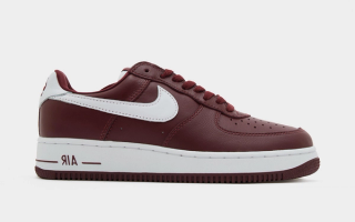 Nike Air Force 1 '01 "Maroon/White" sneaker release.