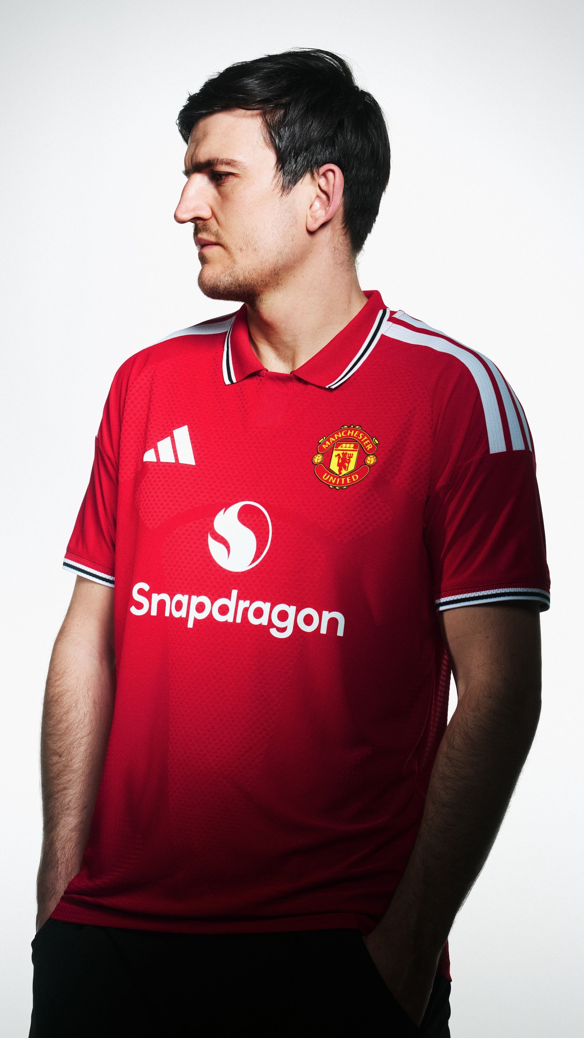Harry Maguire for Manchester United 26/27 Home kit by adidas. Photo via adidas.