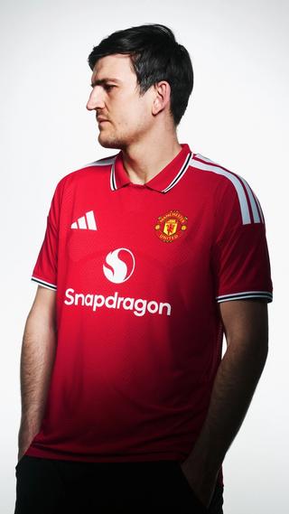 Harry Maguire for Manchester United 26/27 Home kit by adidas. Photo via adidas.