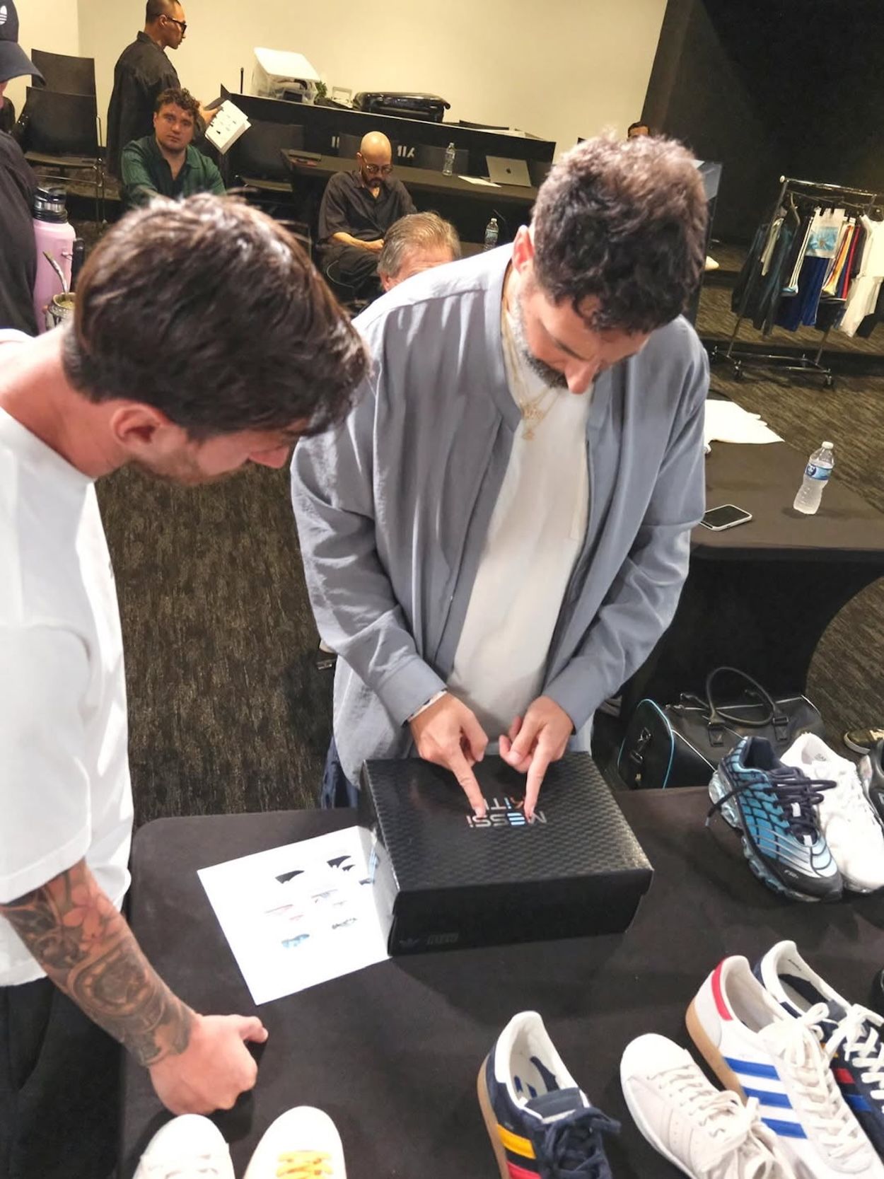 Lionel Messi & Ronnie Fieg for Kith x adidas Football. Photo via Ronnie Fieg.