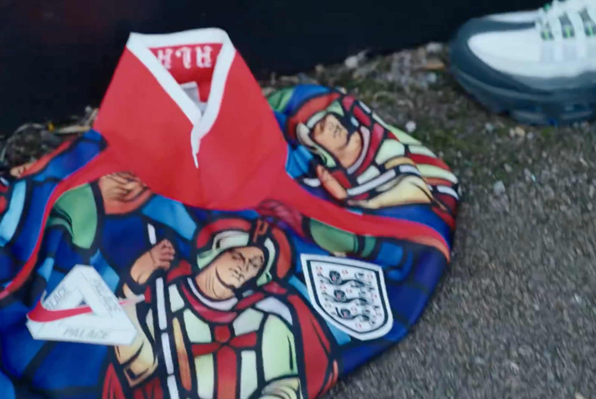 Palace x Nike Football for the English Football Association. Screenshot from Nike ad.