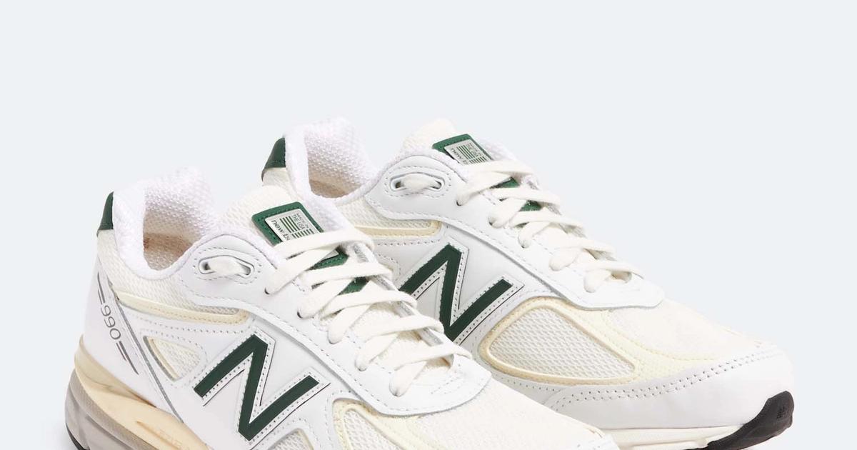 New Balance 990 White and Green Sneakers 990 V1 MADE IN USA  main image 3