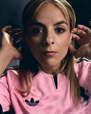 Juventus 26/27 Away Jersey in a "True Pink" color. Photo via adidas.