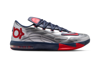 The PSG x Nike KD 6 "Metallic Silver" collaboration.