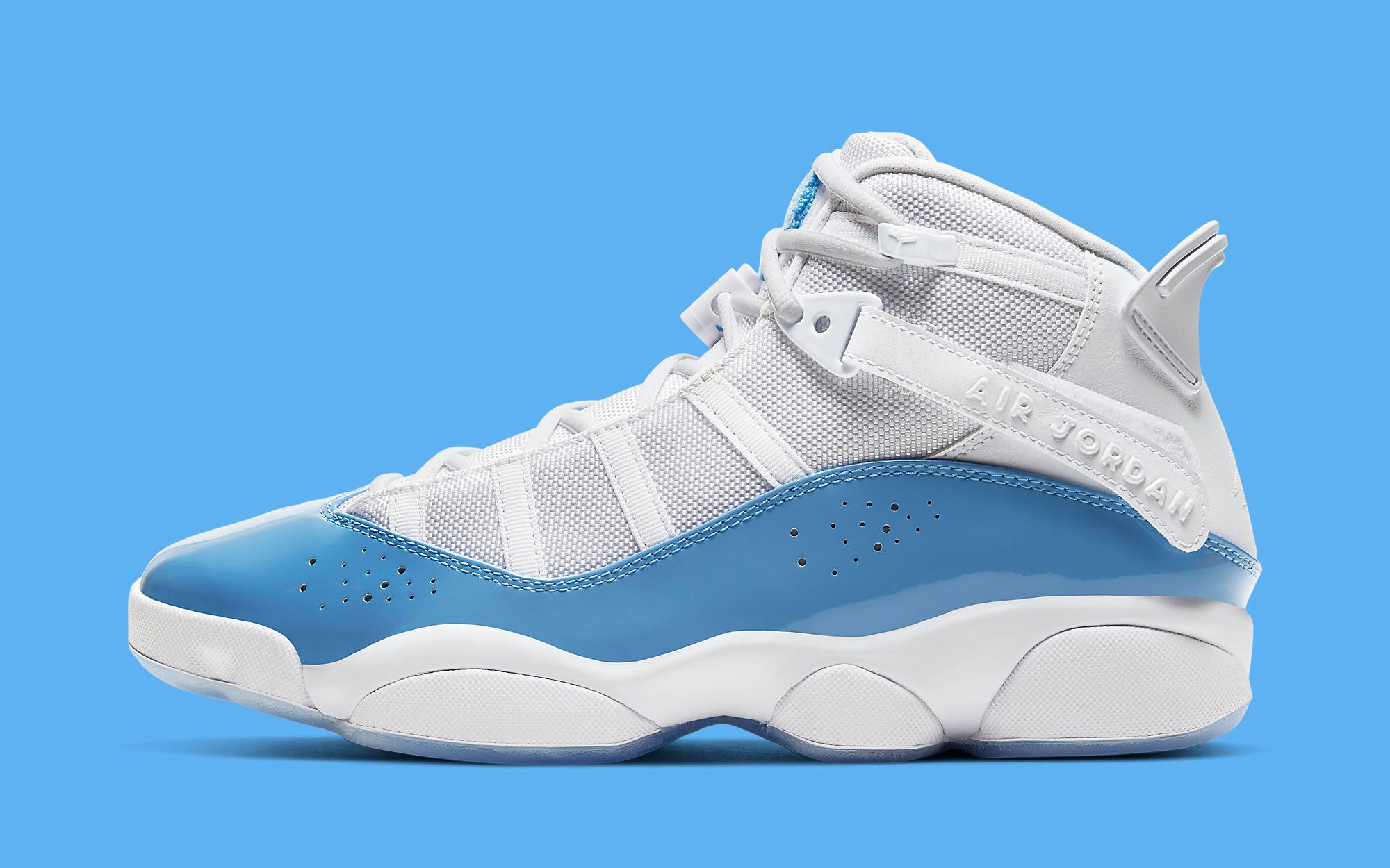 Jordan 6 rings baby blue store and white