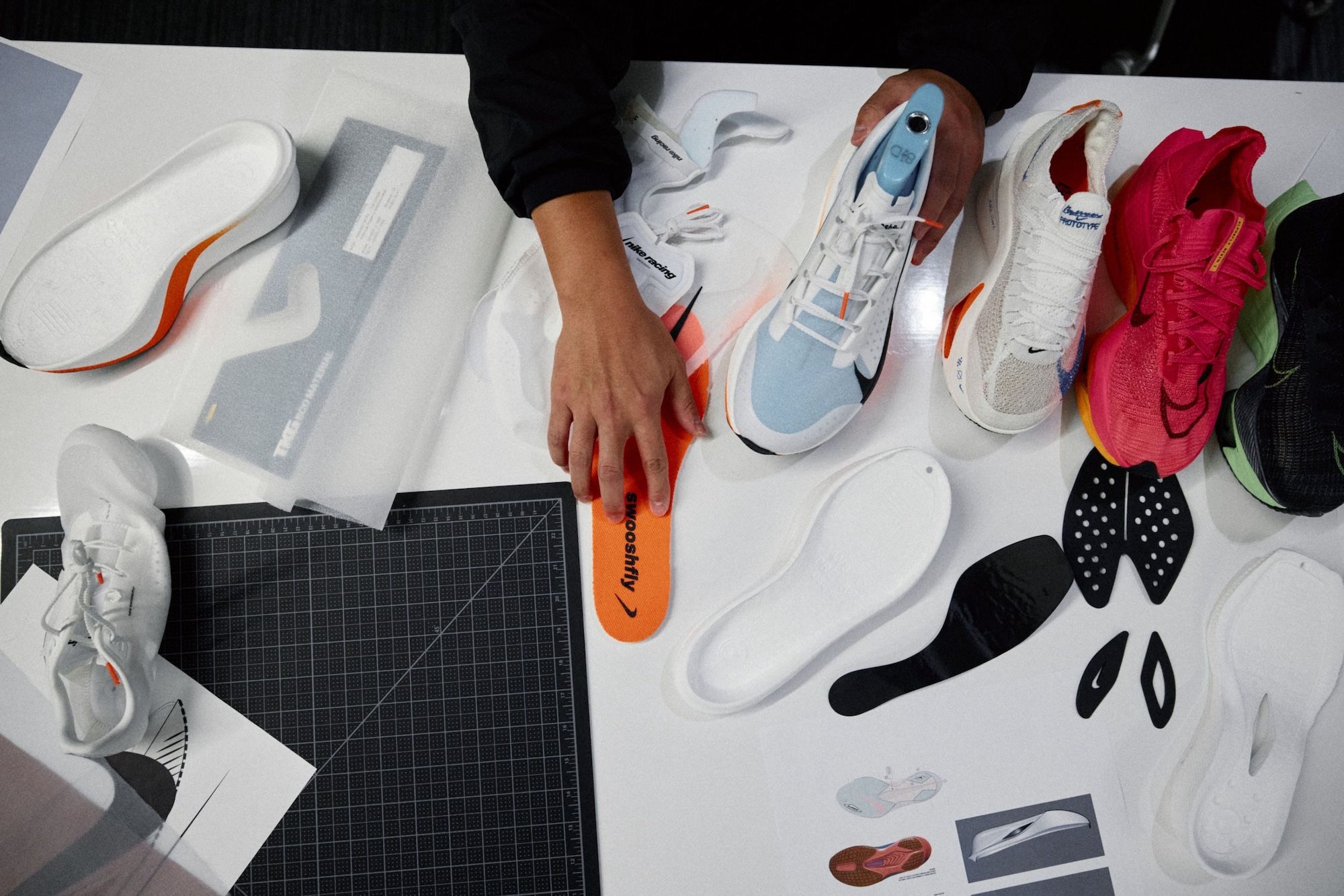 Nike Swooshfly Design Process. Photo via Nike.