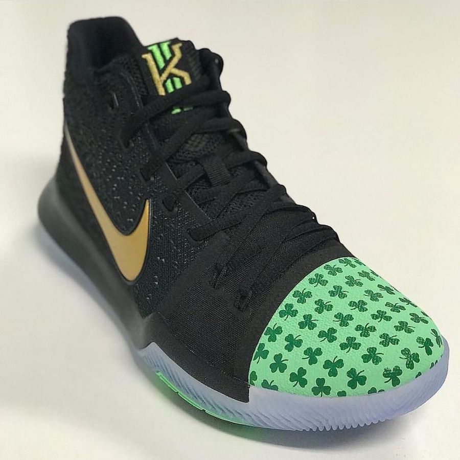 Kyrie laces up Shamrock PE s for opening night against the Cavs House of Heat