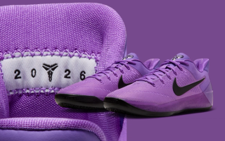Nike Kobe A.D. Protro basketball sneaker in a "Purple Stardust/Black" color scheme.