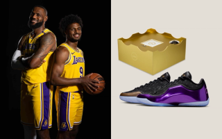 Nike LeBron 23 "The Chosen One and the One Who Chose" basketball sneaker celebrating LeBron and Bronny James becoming the NBA’s first father-son duo to play for the same team.