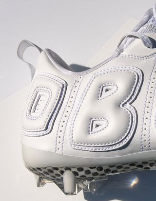 odell beckham white nike air more uptempo cleats 2