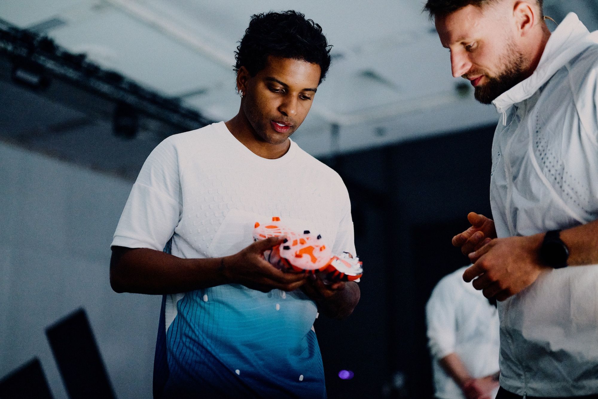 Rodrygo holding the adidas Adizero Crazylight Pro Football Boots Concept. Photo via adidas.