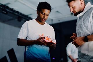 Rodrygo holding the adidas Adizero Crazylight Pro Football Boots Concept. Photo via adidas.