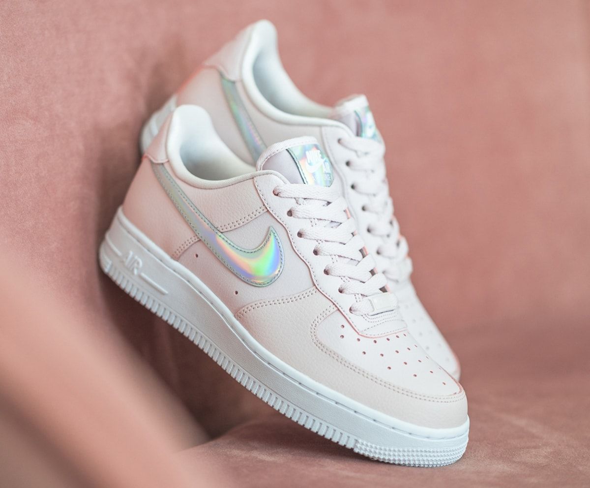 Iridescent-Swooshed Nike Air Force 1 Low “Barely Rose” is