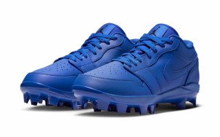 Men's Air Jordan 1 Low MCS "Game Royal" Baseball Cleats (SKU: CJ8524-402). Photo via Nike.
