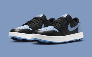 Air Jordan 1 Low OG Golf "Black/Chambray" (SKU: IQ3417-003). Photo via Nike.