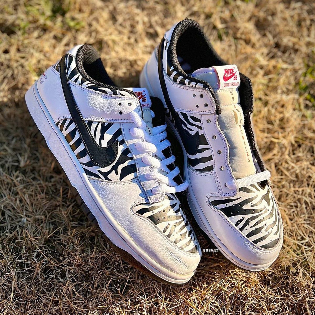 Nike SB Dunk Zebra Cake　Quartersnacks THE NIKE SB DUNK LOW QUARTER SNACK ZEBRA CAKE IS FIRE (WHERE