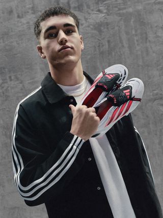 Pau Cubarsí for adidas "Chaos vs Control" Predator 26 FT Boots. Photo via adidas.