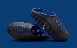 Nike Mind 001 mule in a "Blackened Blue" color scheme.