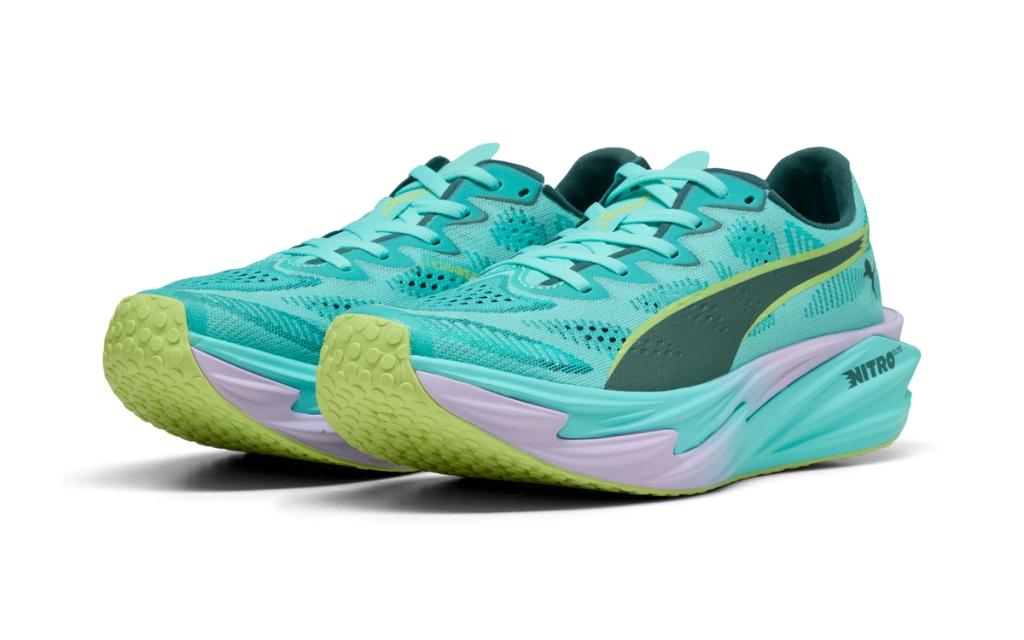 PUMA Deviate NITRO Elite in HYROX colorway, side profile view showing responsive cushioning and athletic silhouette