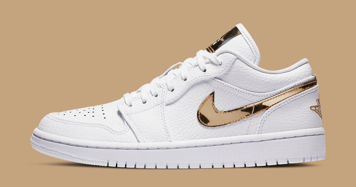 jordan white metallic gold