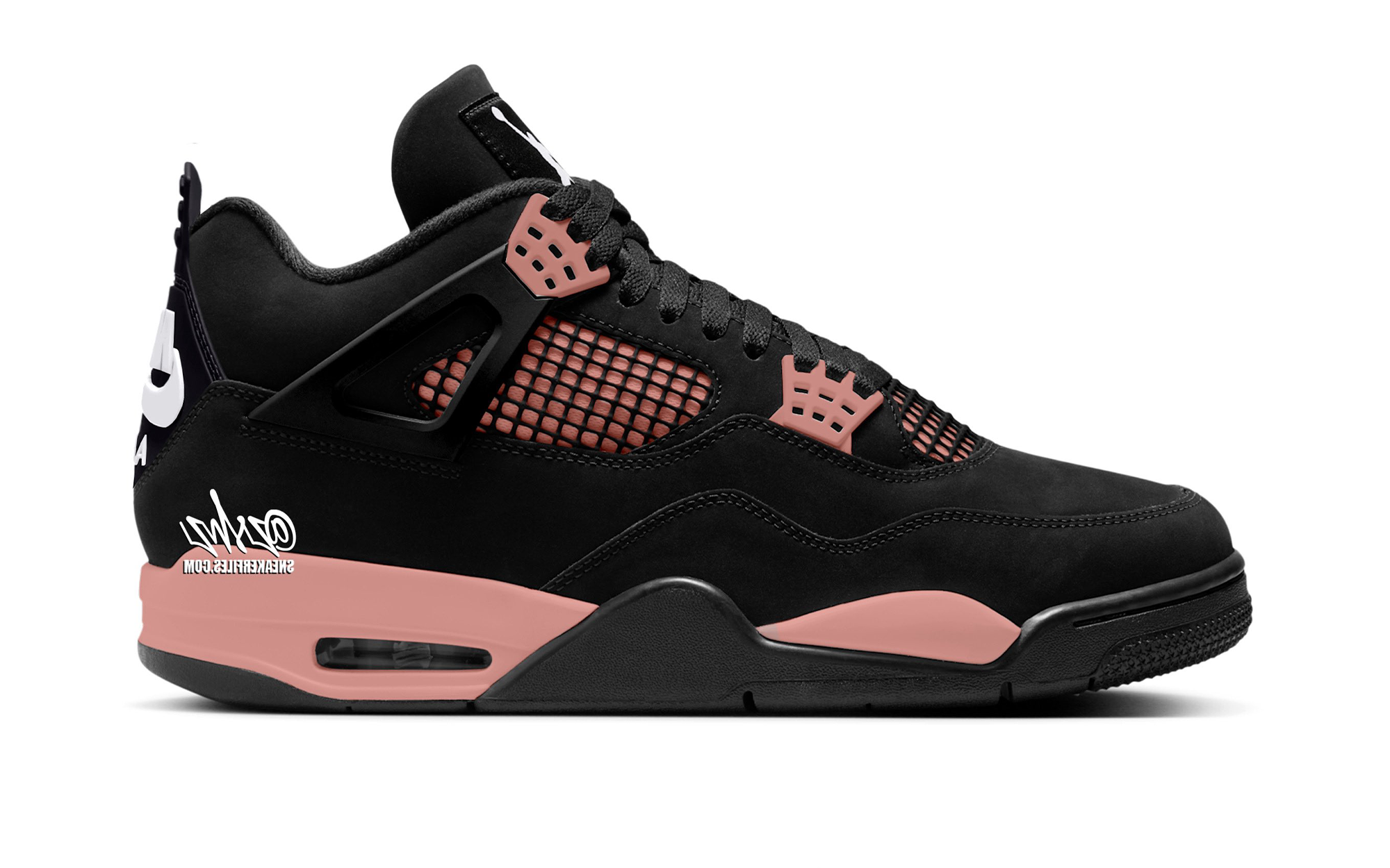 black and pink jordan 4