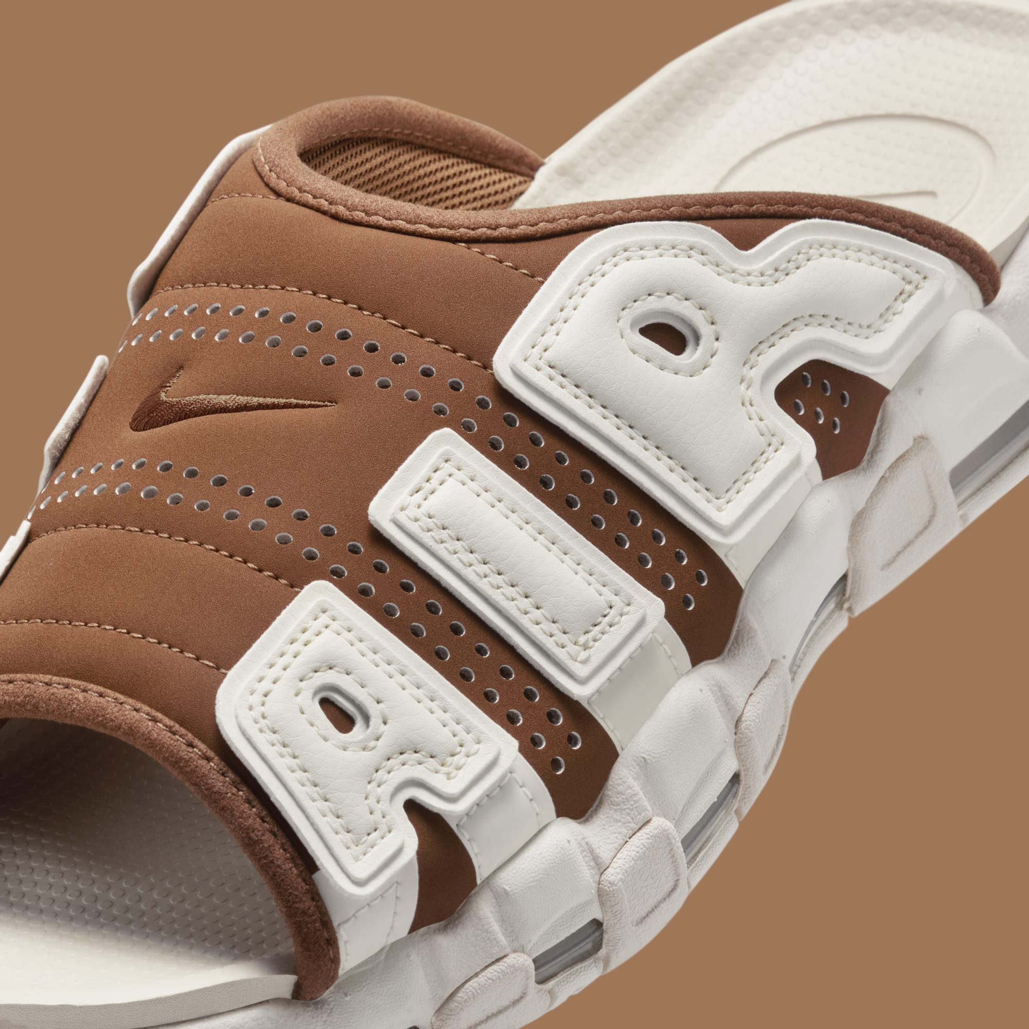 The Nike Air More Uptempo Slide Surfaces in Coffee Colors | House
