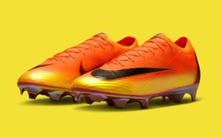 Nike Football's Mercurial Vapor 16 Elite in "Total Orange" as part of a "Déjà Vu" release inspired by 2018's "Fast AF" Mercurial 12.