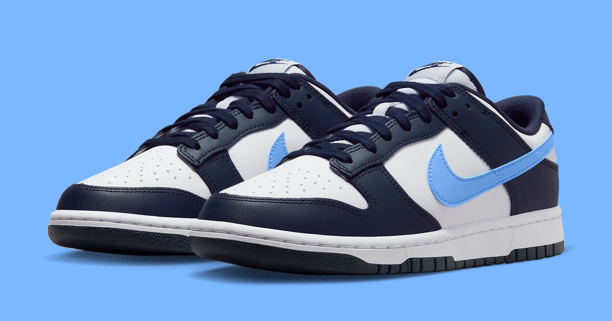 The Nike Dunk Low Appears With Navy and University Blue Panelling ...