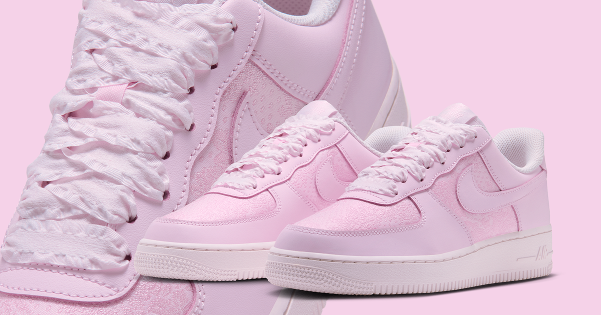 Nike Dresses the Air Force 1 Low in Pink Jacquard & Ribbon Laces