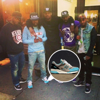 Wale wearing "Elite Edition" New Balance 1600. Photos via @tavoncooper9 on Pinterest, HYPEBEAST.