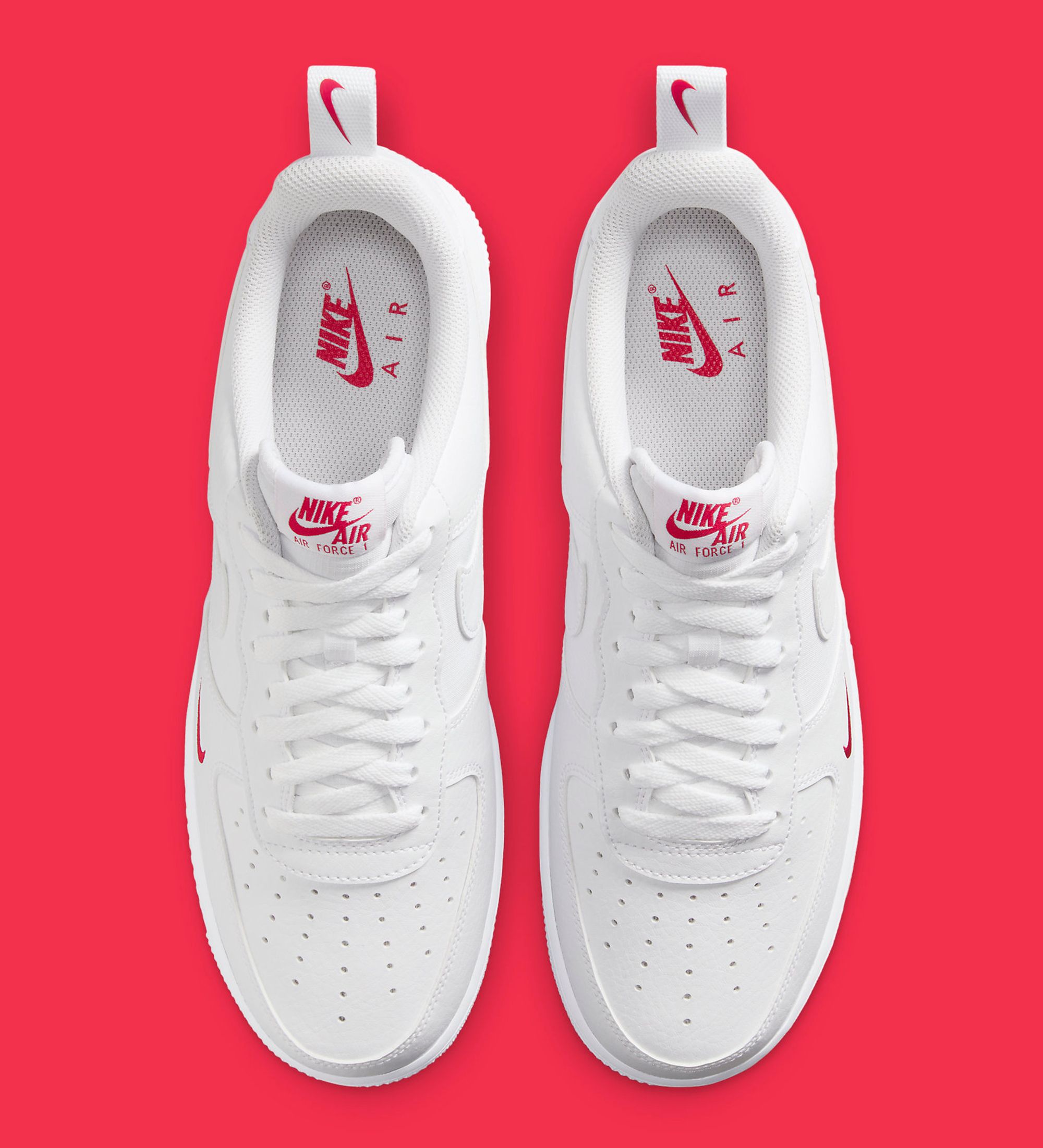 スニーカー Nike AIR FORCE 1 University Red Swoosh FZ7187-100 Nike Air Force 1 '07 'White University Red' FZ7187-100
