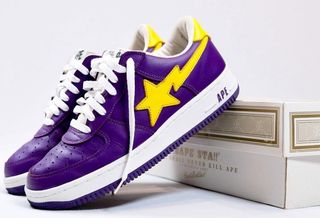 Rare "Lakers" BAPE STA™ by A BATHING APE®︎ from 2001. Photo via @itsdabapes on Instagram.
