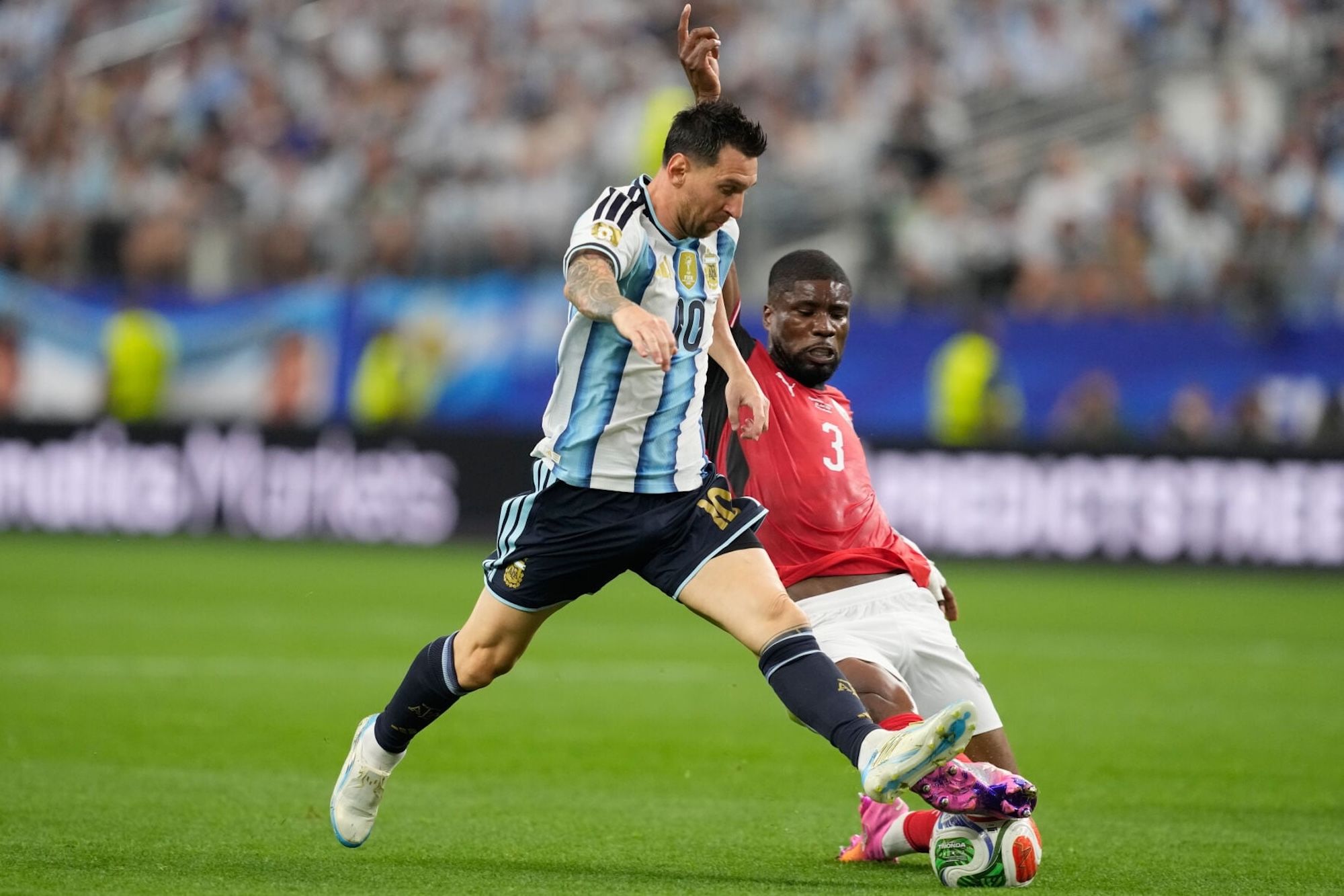 Lionel Messi vs. Austria at the 2026 World Cup™ in North America. Photo by Tony Gutierrez/AP via Daily Record.