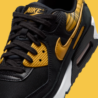 Nike Air Max 90 "Black/Yellow Ochre" (Plaid, Clueless, SKU: IR5598-001). Photo via Nike.
