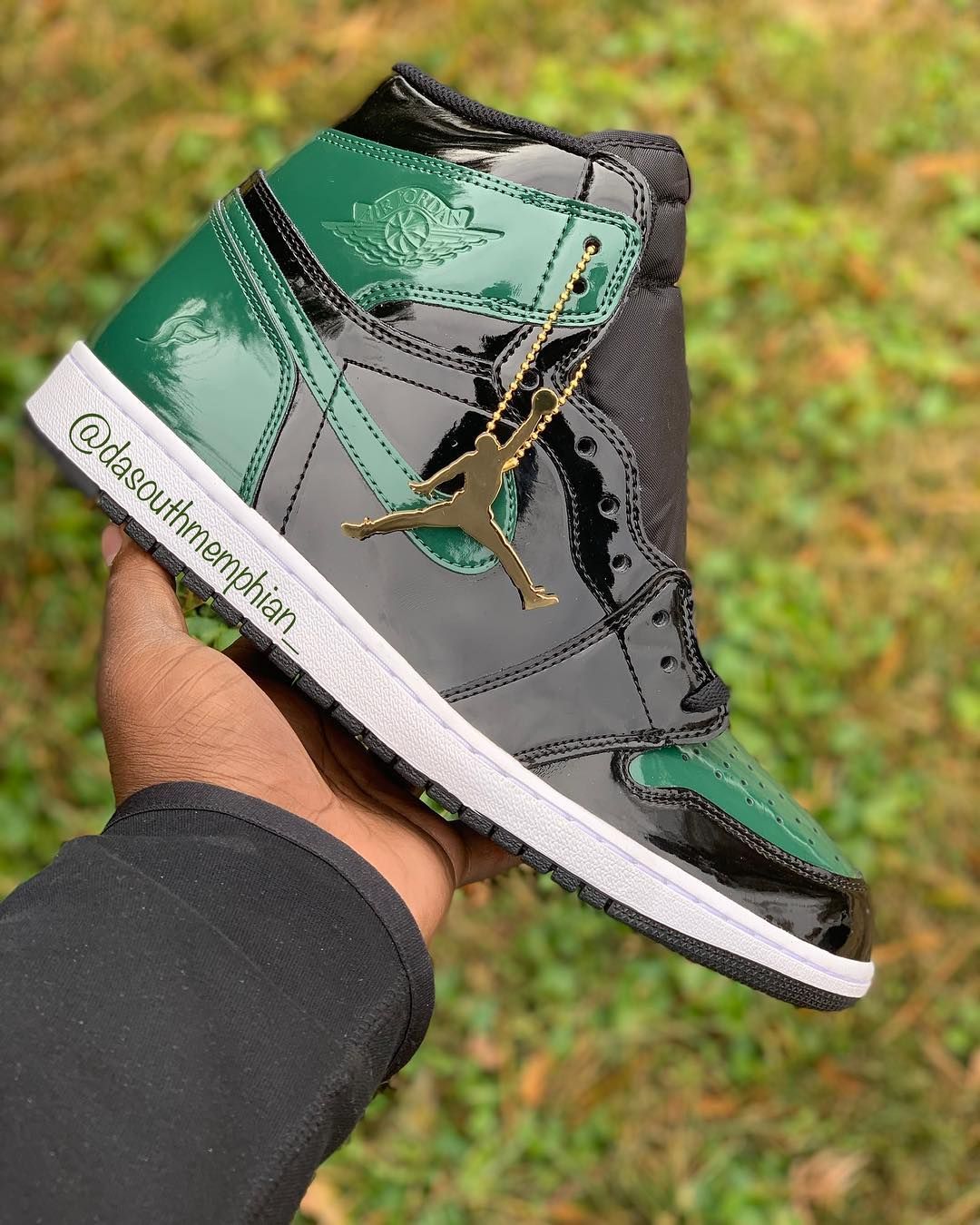 Jordan 1 sale patent leather green